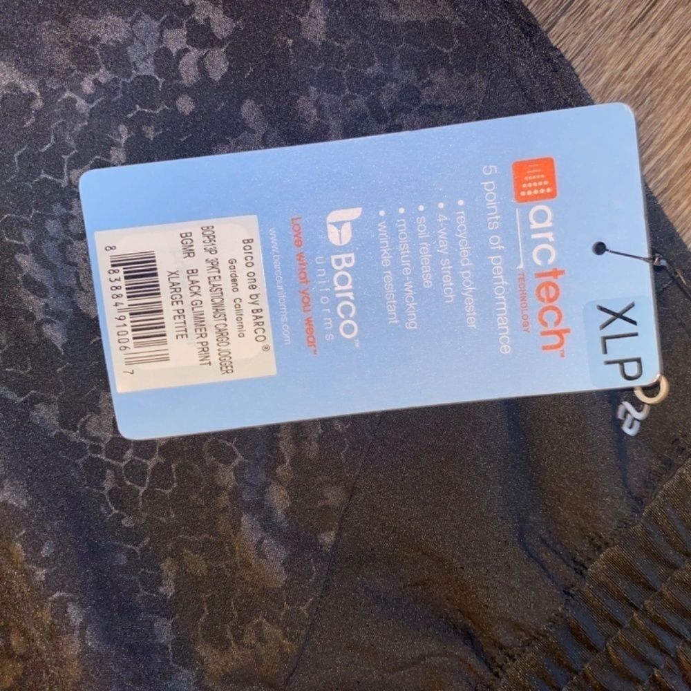 Barco Uniforms XL petite black 3 pocket cargo jogger new nwt - Picture 8 of 10